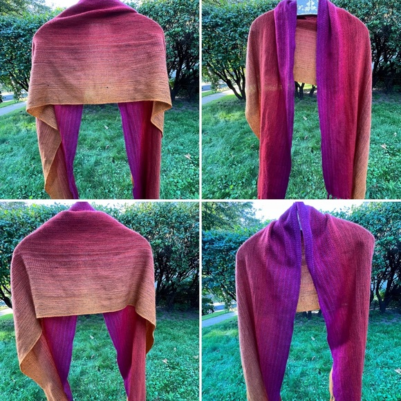 🎨Ombré 100% New Wool Scarf in Mustard/Orange/Pink | McKernan | Ireland 17”x80” - Picture 5 of 17